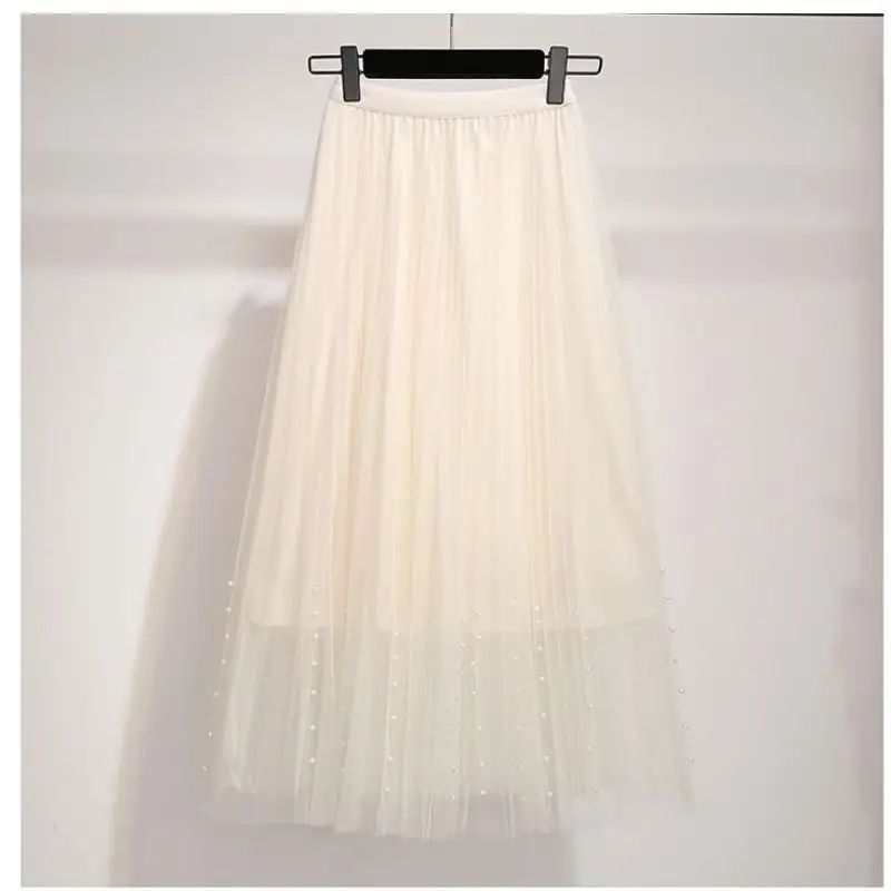 Plus Size Beaded Pleated Skirt for Chubby Women - Image 2
