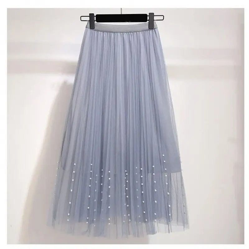 Plus Size Beaded Pleated Skirt for Chubby Women - Image 3