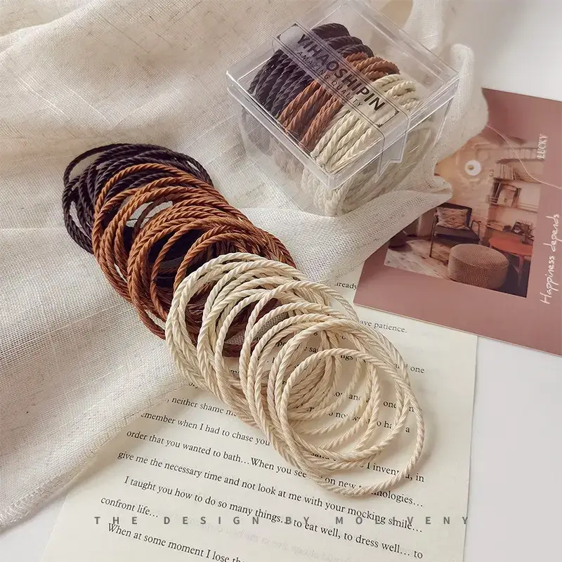 Black Elastic Rubber Hair Rope for Women