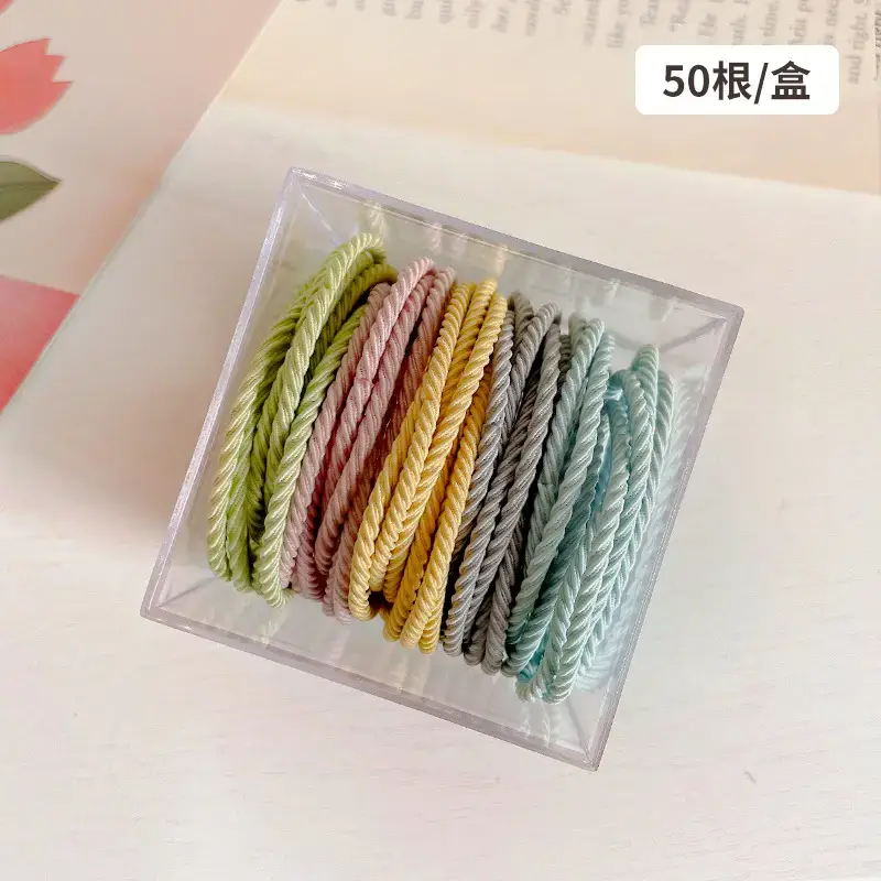 Black Elastic Rubber Hair Rope for Women