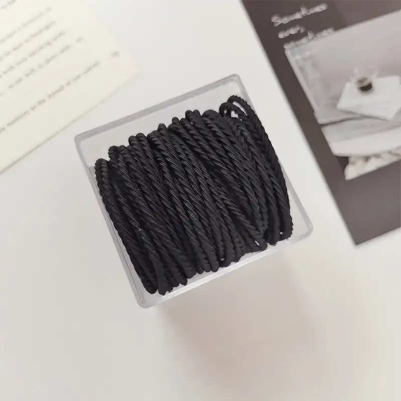 Black Elastic Rubber Hair Rope for Women