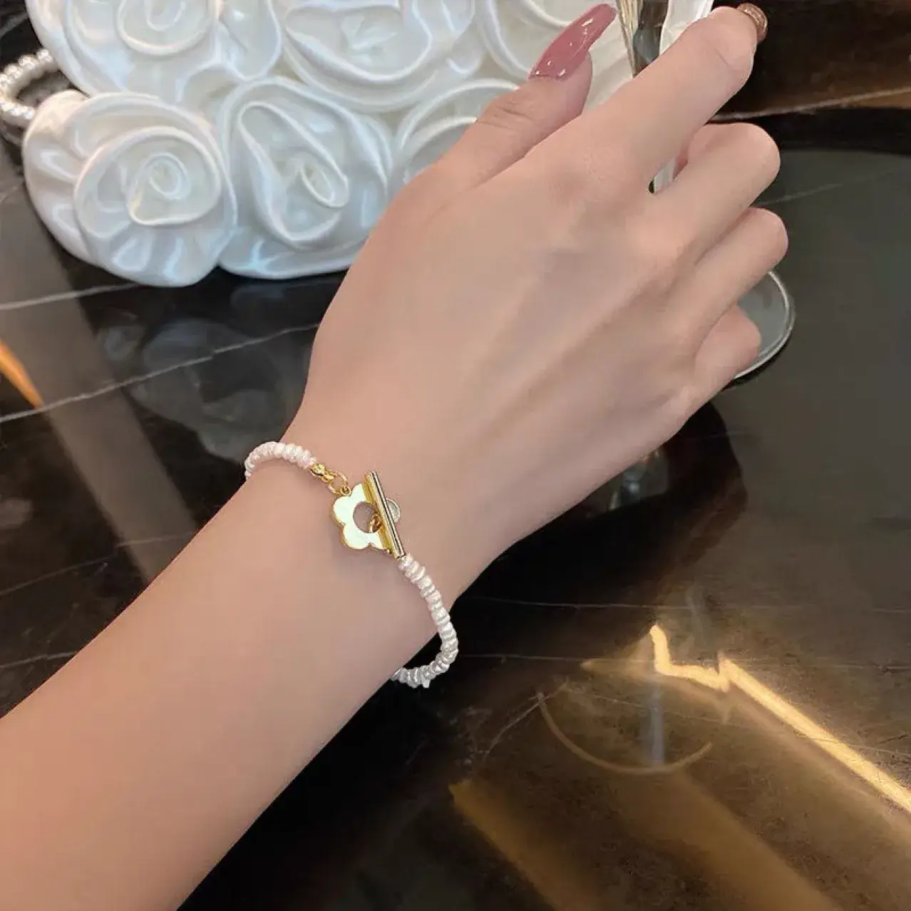 Flower Pearl Necklace for Women Summer Light Luxury - Image 5