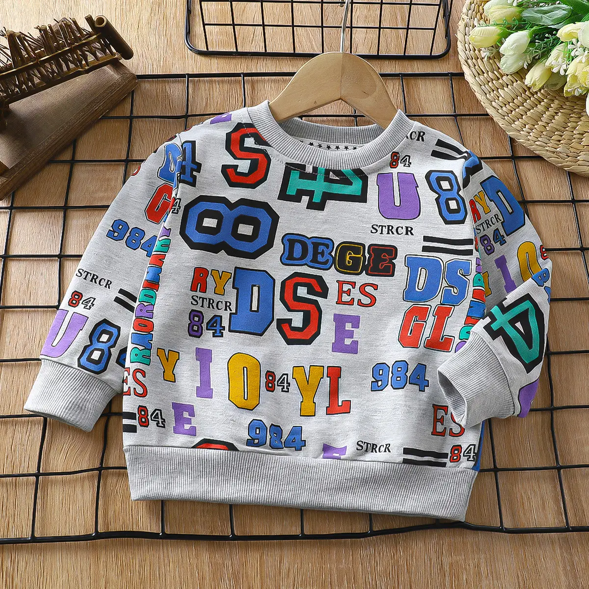 Red Rainbow Graphic Kids Sweatshirt 2025 Cotton - Image 2