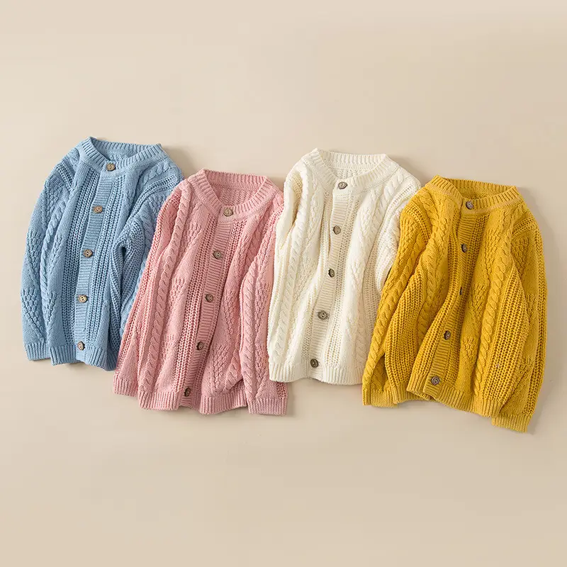 Light Blue Knit Cardigan for Boys Girls Spring Autumn - Image 5
