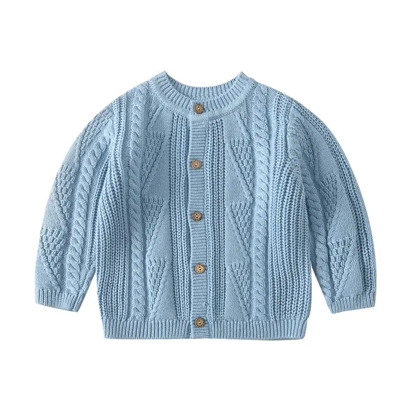 Light Blue Knit Cardigan for Boys Girls Spring Autumn - Image 8