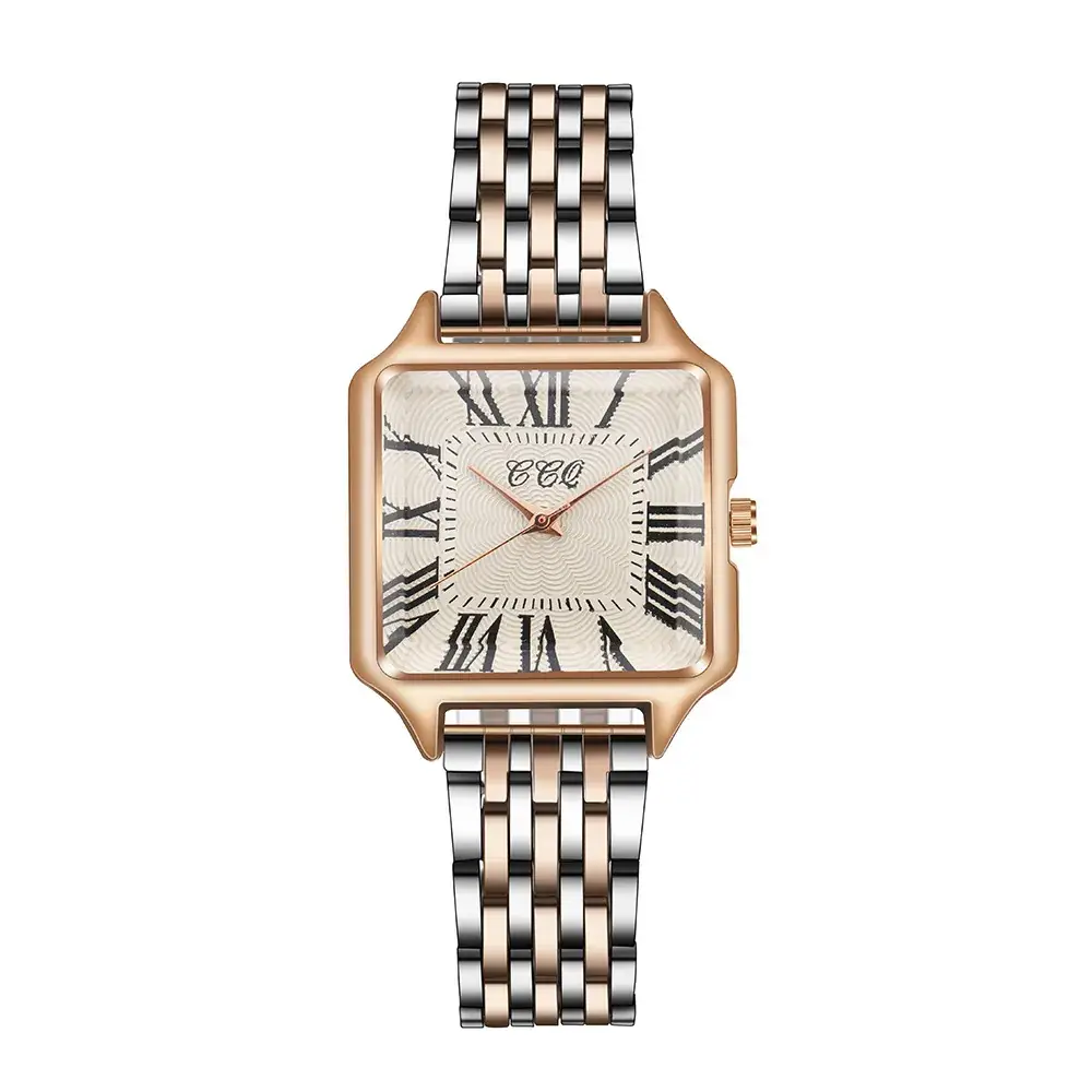 Women's Quartz Watch with Rose Gold Case & Steel Band