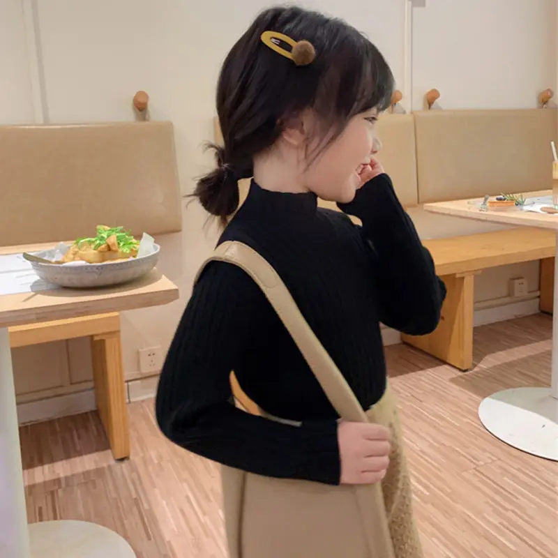 Girls Knitted Shirt Black Sweater Baby 2026 - Image 2