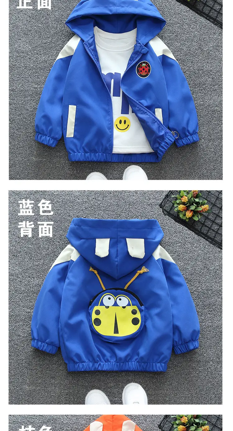 Blue Minion Hooded Zipper Coat for Boys Spring 2025 — feature 5