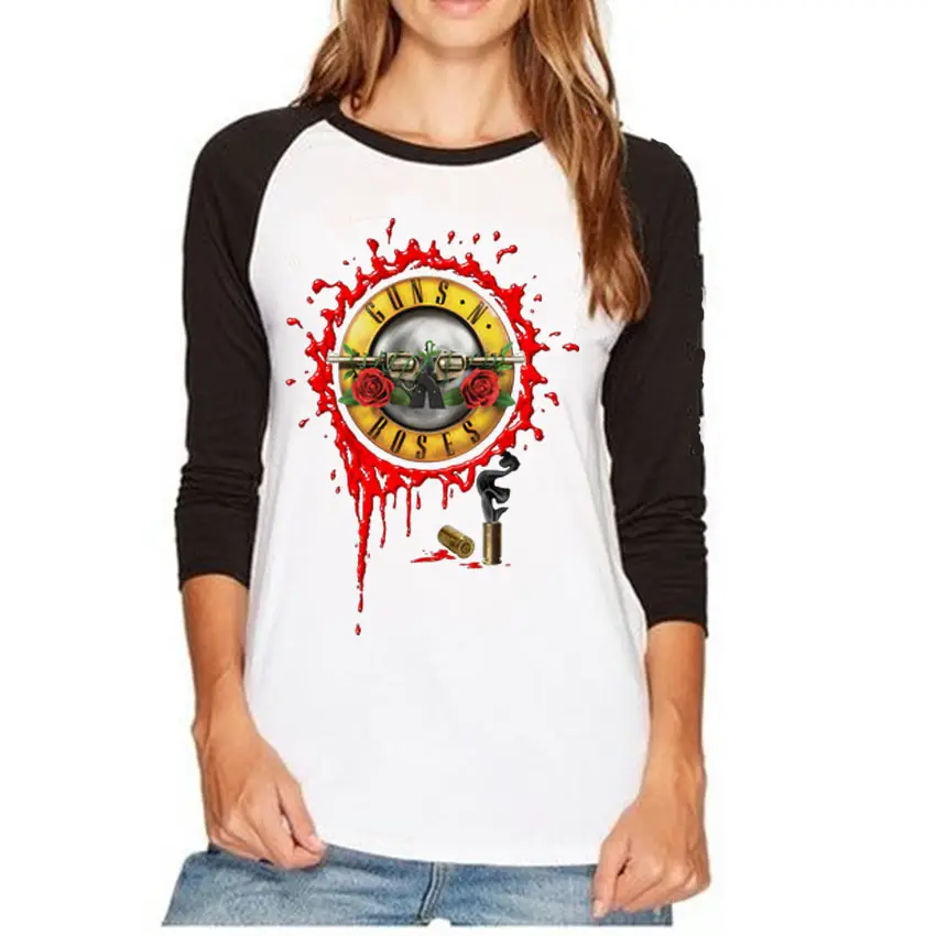 Women's Cross-Border Guns N' Roses Raglan Slim T-Shirt