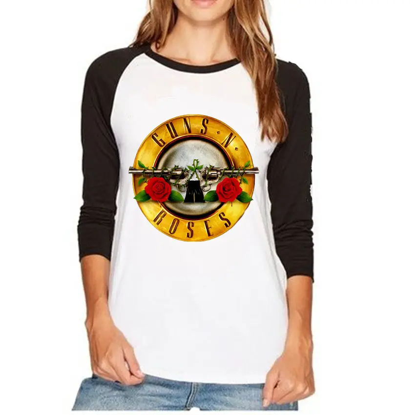 Women's Cross-Border Guns N' Roses Raglan Slim T-Shirt