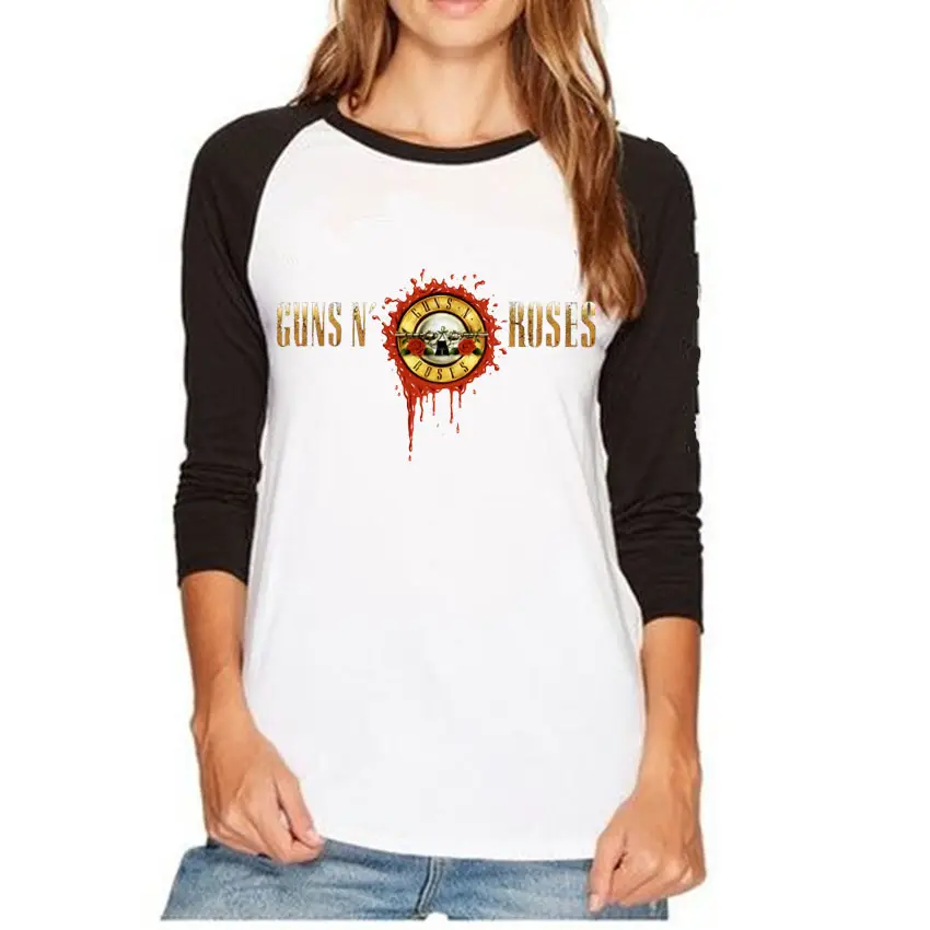 Women's Cross-Border Guns N' Roses Raglan Slim T-Shirt