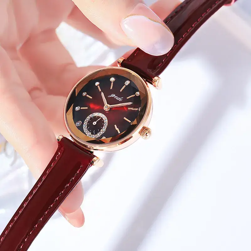 Goldstone Women's Rhinestone Belt Watch with Green Leather Strap - Image 8