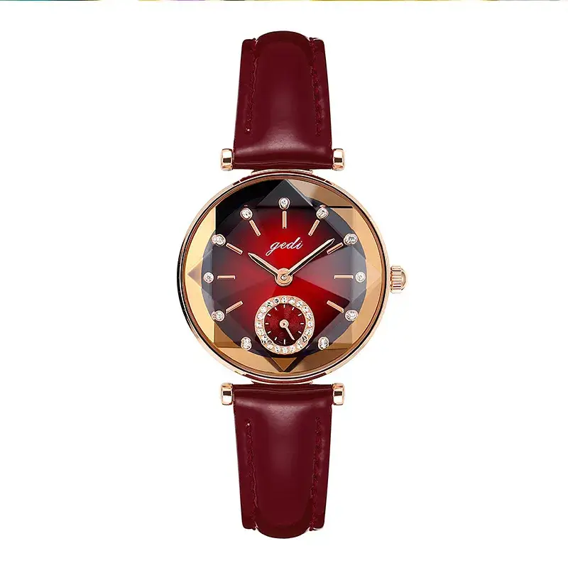 Goldstone Women's Rhinestone Belt Watch with Green Leather Strap - Image 9