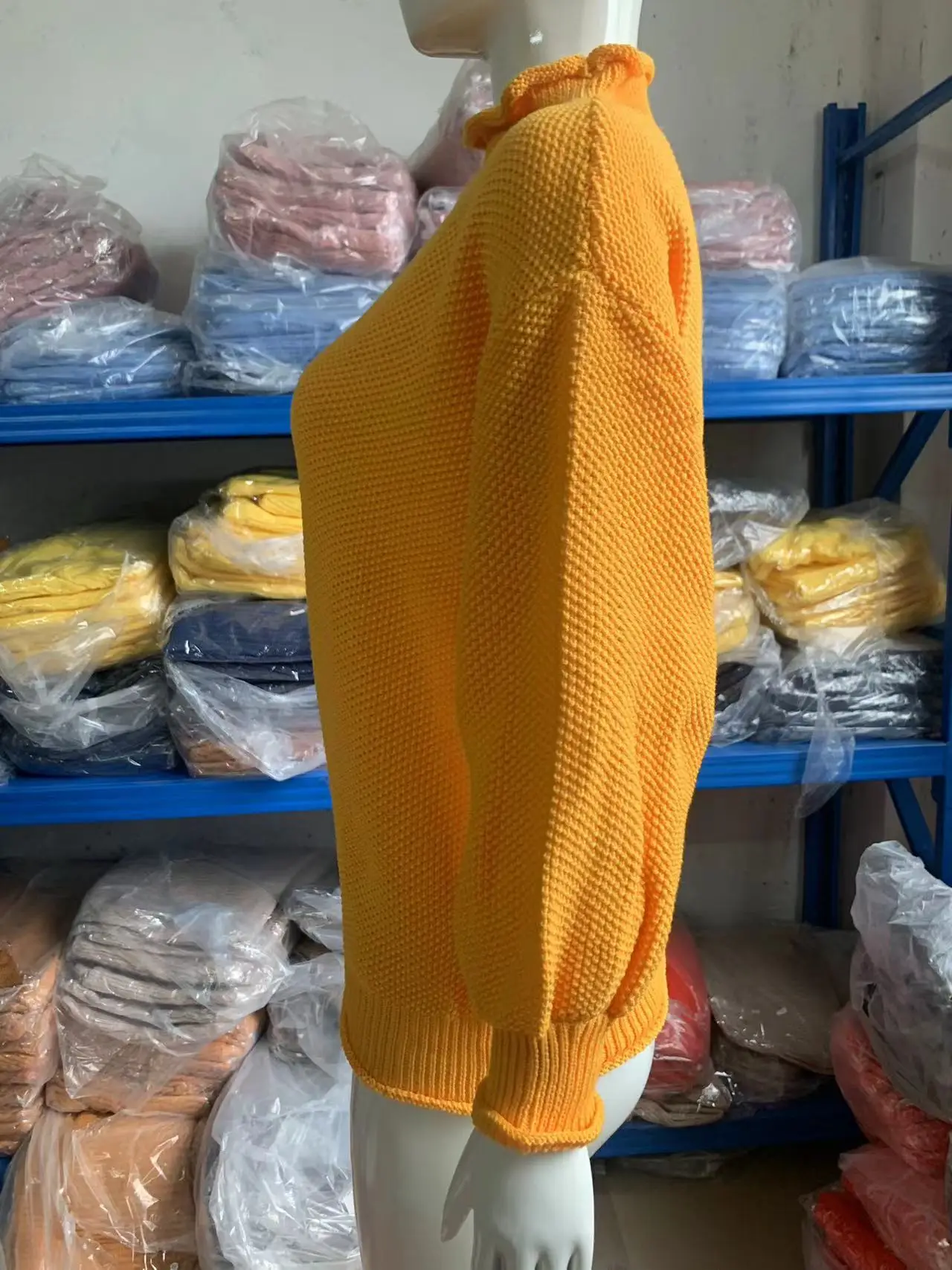 Women Loose Sweater Orange 2023 Winter Long Sleeve - Image 15
