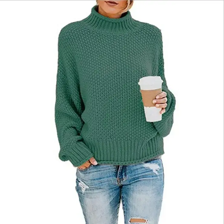 Women Loose Sweater Orange 2023 Winter Long Sleeve - Image 11