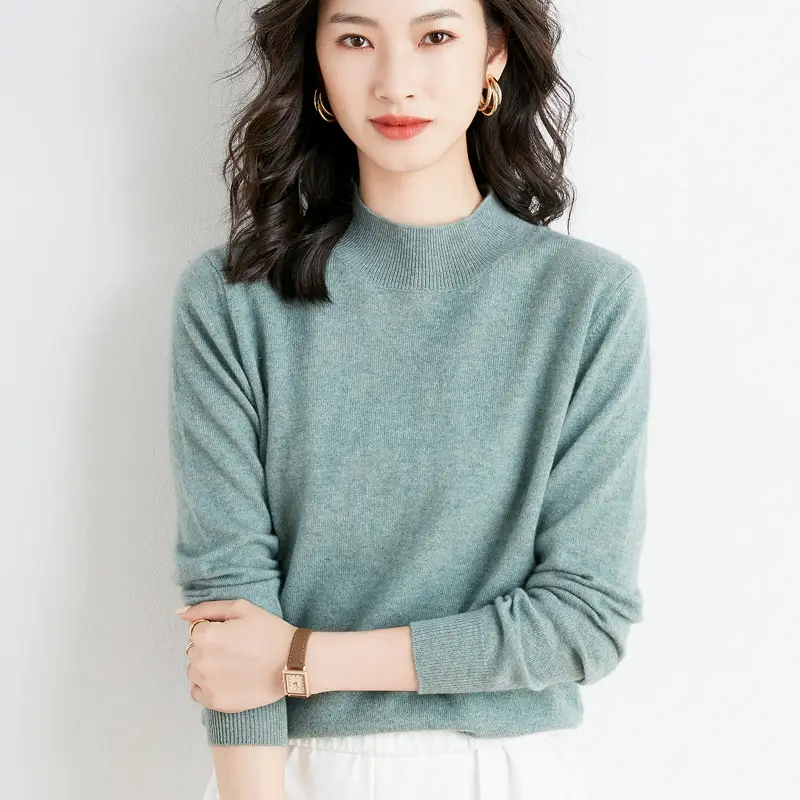 Women Wool Blottom Turtleneck Sweater Black - Image 15
