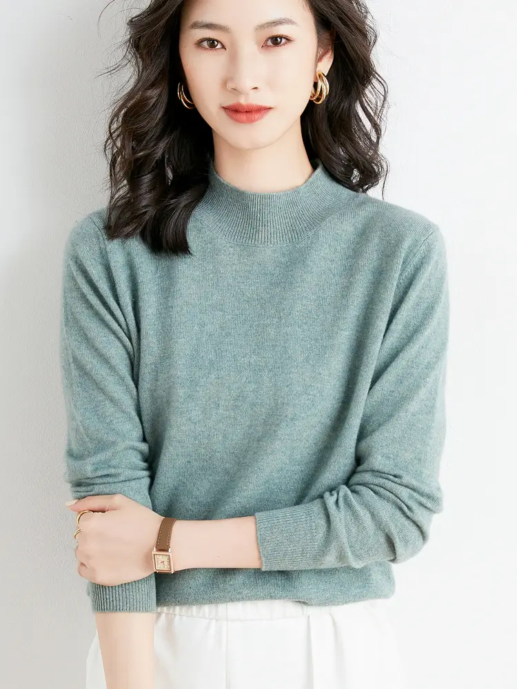 Women Wool Blottom Turtleneck Sweater Black - Image 11