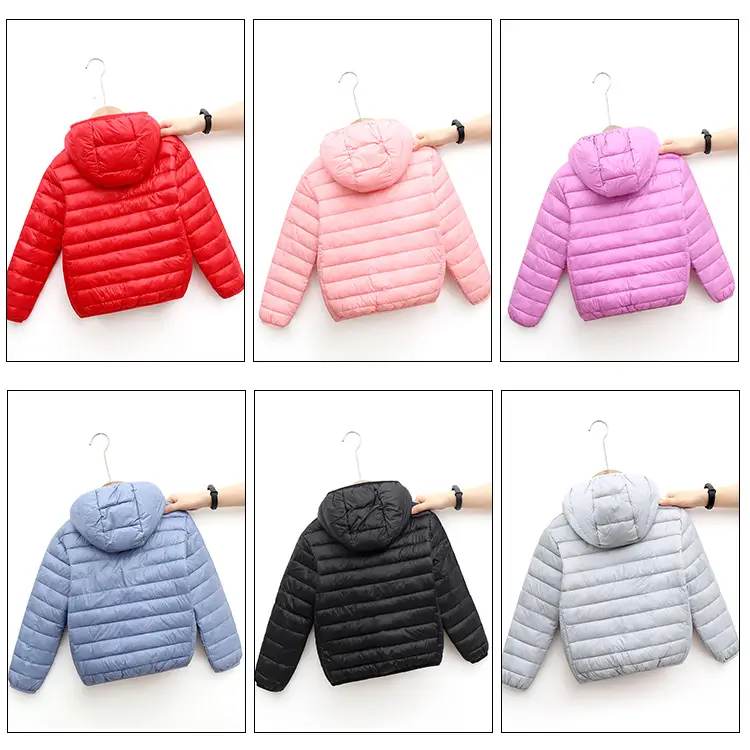 Light Blue Hooded Cotton Puffer Jacket for Boys Girls Large - Image 8