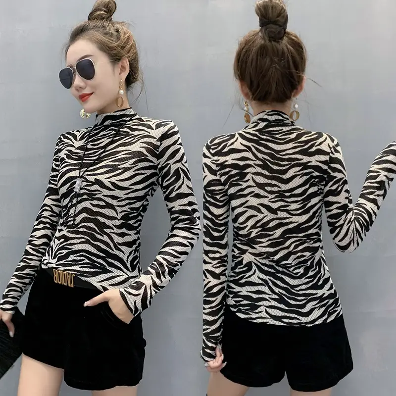 2025 Ban Horse Jacquard High Neck Slim Fit Top - Image 10