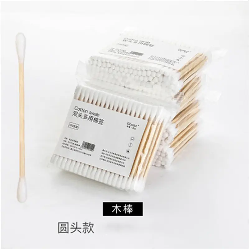 Double-Headed Cotton Swabs 500 Pcs Wooden Sticks Ear Makeup Cleaning - Image 6