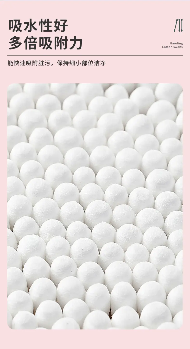 Double-Headed Cotton Swabs 500 Pcs Wooden Sticks Ear Makeup Cleaning — feature 5