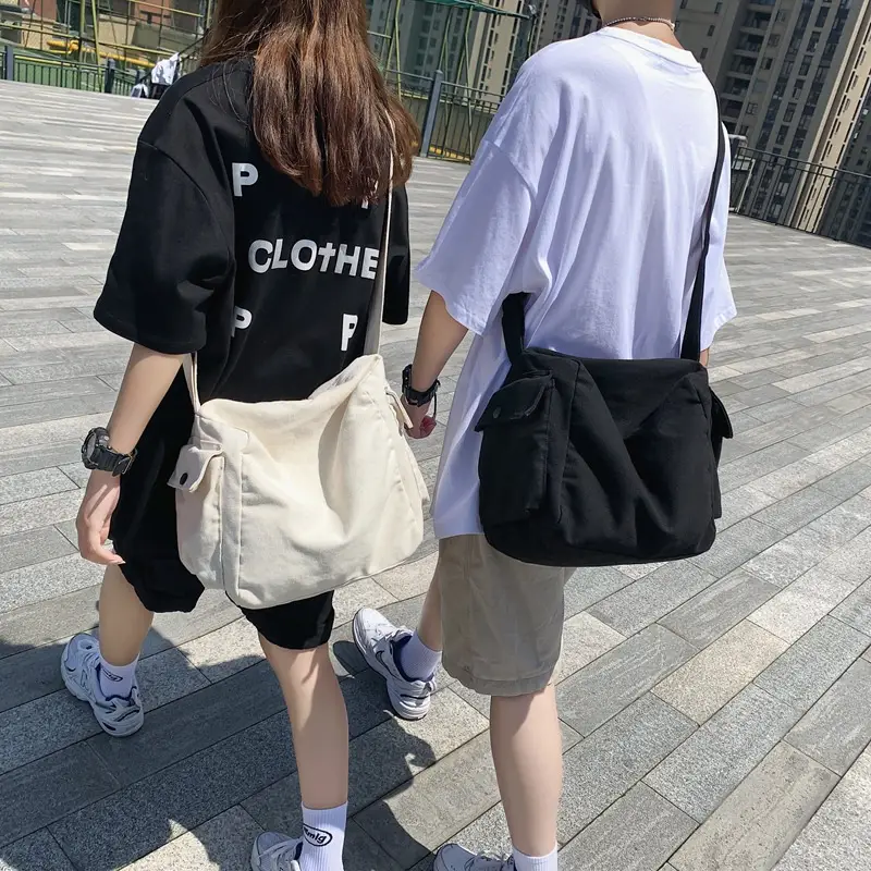 Men Pure Color Canvas Shoulder Bag 2025 Summer - Image 8