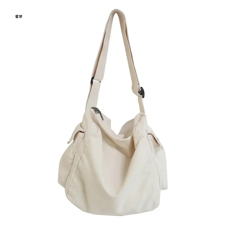 Men Pure Color Canvas Shoulder Bag 2025 Summer - Image 9