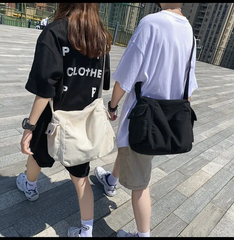 Men Pure Color Canvas Shoulder Bag 2025 Summer — feature 13