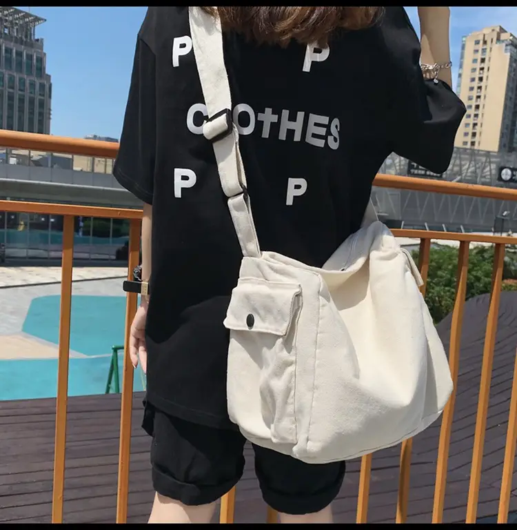 Men Pure Color Canvas Shoulder Bag 2025 Summer — feature 20