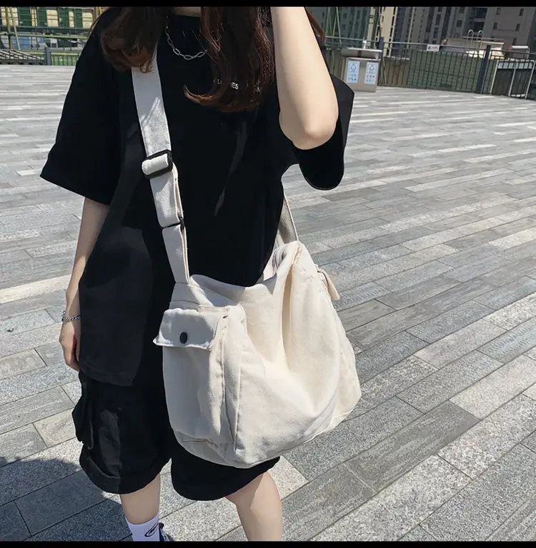 Men Pure Color Canvas Shoulder Bag 2025 Summer — feature 22