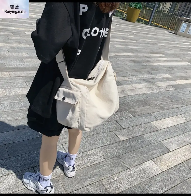 Men Pure Color Canvas Shoulder Bag 2025 Summer — feature 24