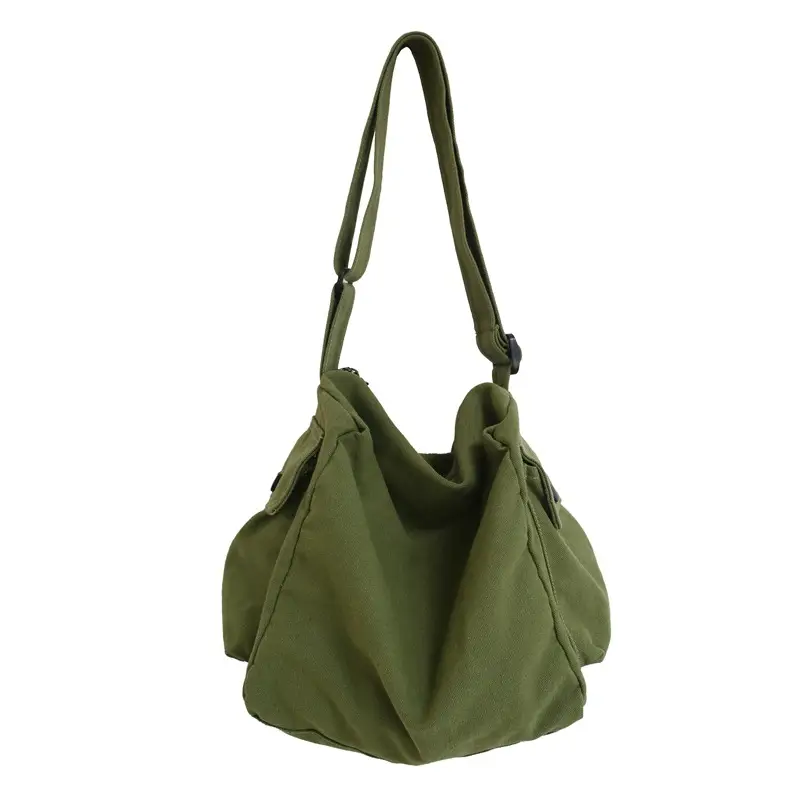 Men Pure Color Canvas Shoulder Bag 2025 Summer - Image 2