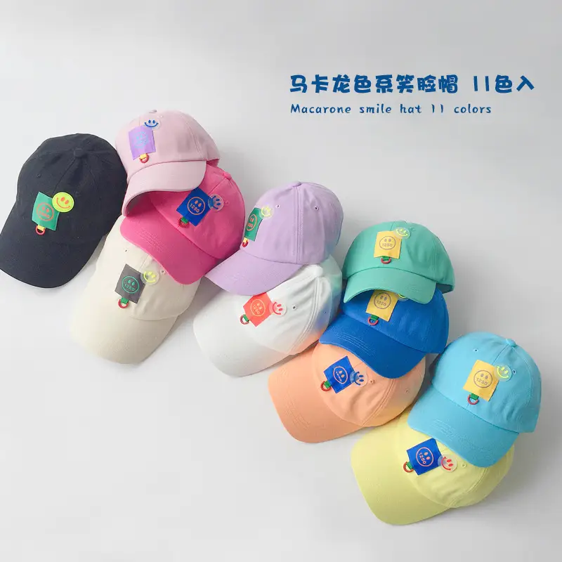 Baby Cap Smiley Embroidered Spring Autumn Multi Color