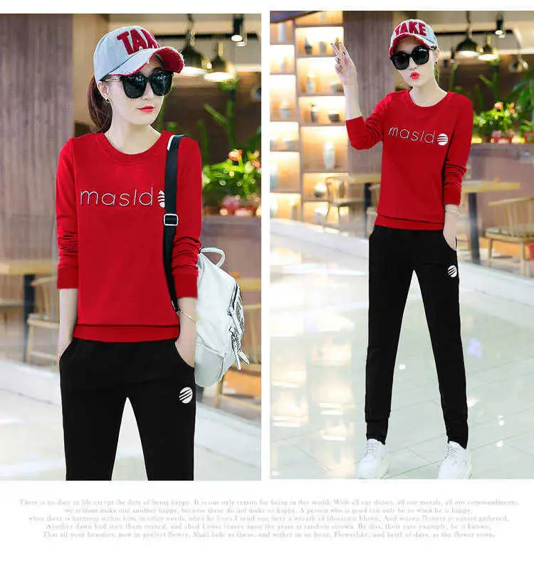 Women Printed Sweatshirt Set White Black Long Sleeve — feature 10
