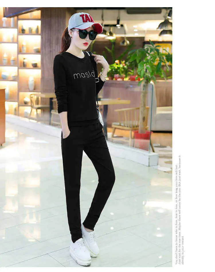 Women Printed Sweatshirt Set White Black Long Sleeve — feature 12