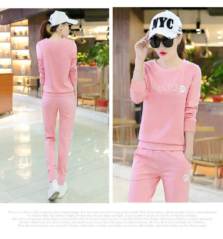 Women Printed Sweatshirt Set White Black Long Sleeve — feature 5