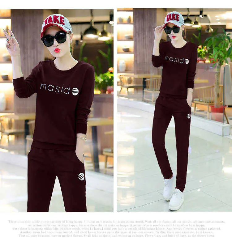 Women Printed Sweatshirt Set White Black Long Sleeve — feature 6