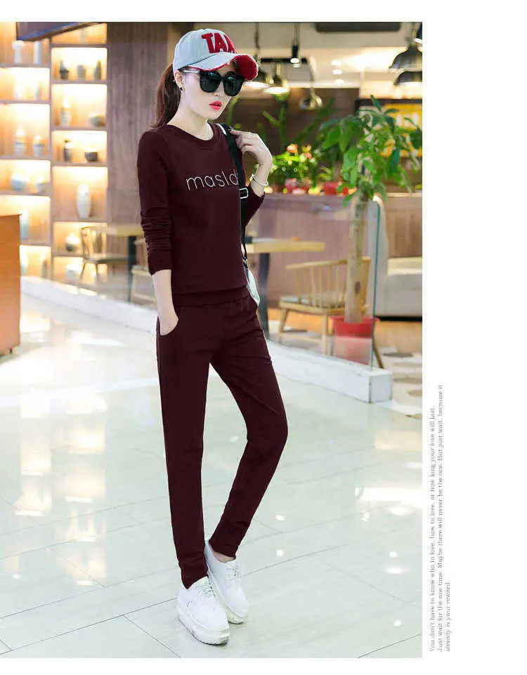 Women Printed Sweatshirt Set White Black Long Sleeve — feature 7