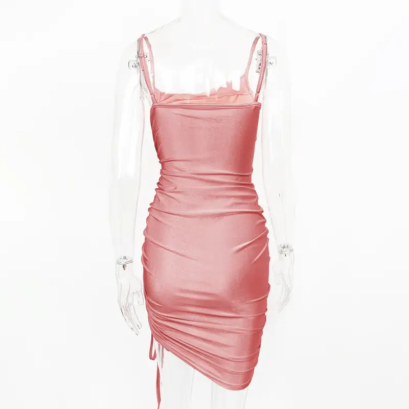 Women's Pink Drawstring Hip Skirt Dress 2025 — feature 19