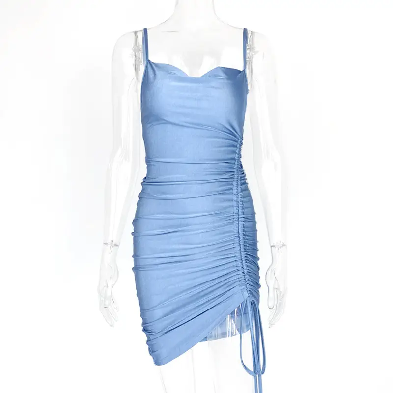 Women's Pink Drawstring Hip Skirt Dress 2025 - Image 2