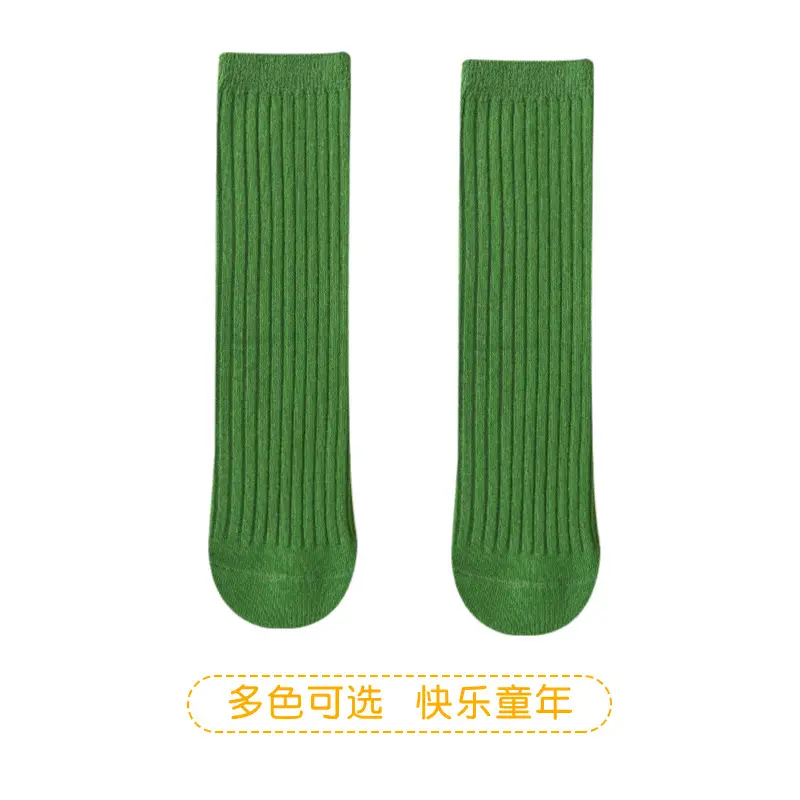 2025 Summer Double-Needle Stockings Green Cotton Baby Socks - Image 10
