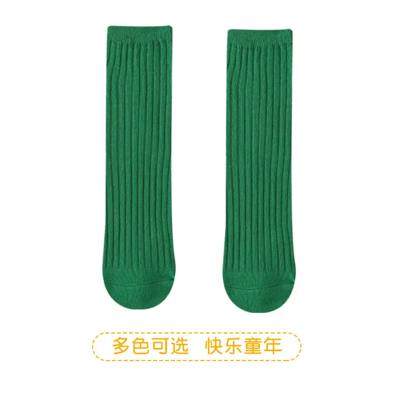 2025 Summer Double-Needle Stockings Green Cotton Baby Socks - Image 11
