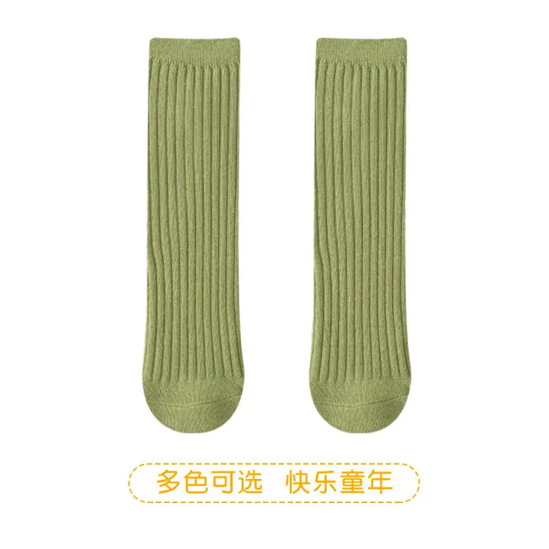 2025 Summer Double-Needle Stockings Green Cotton Baby Socks - Image 3