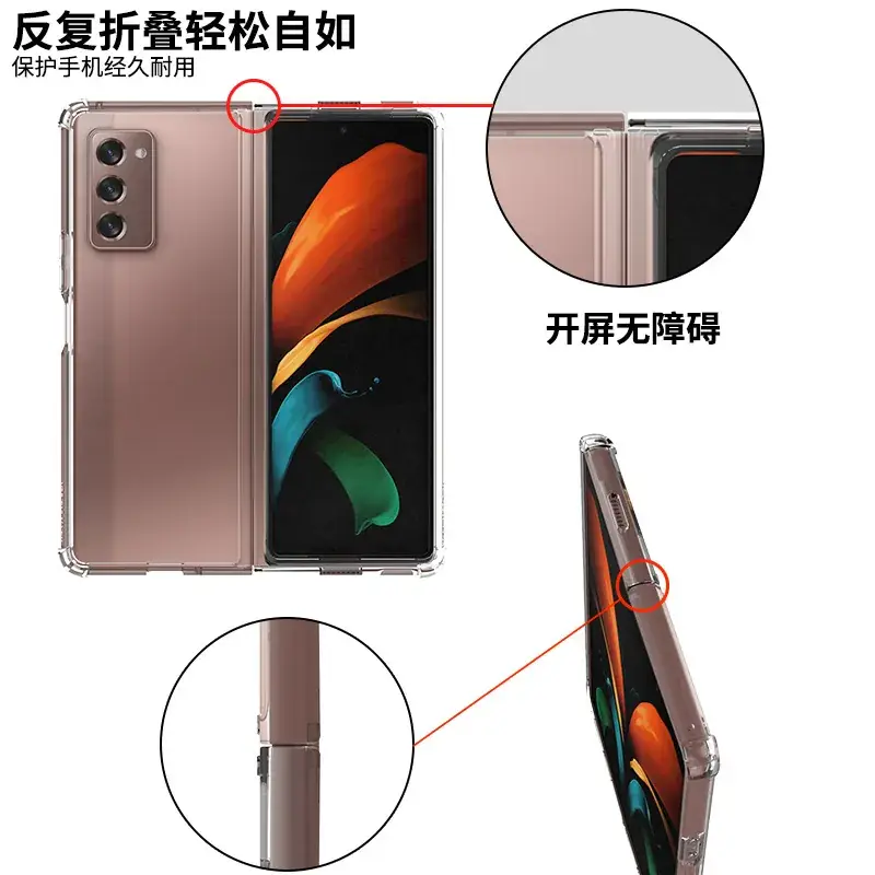 Samsung Zfold7 Tpu+Pc Mobile Phone Case Four Corners Anti-Fall - Image 3