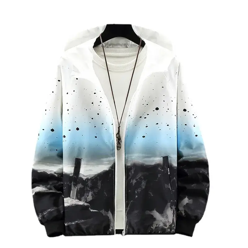 Men 2-Sided Hooded Jacket Starry Night Design - Image 41