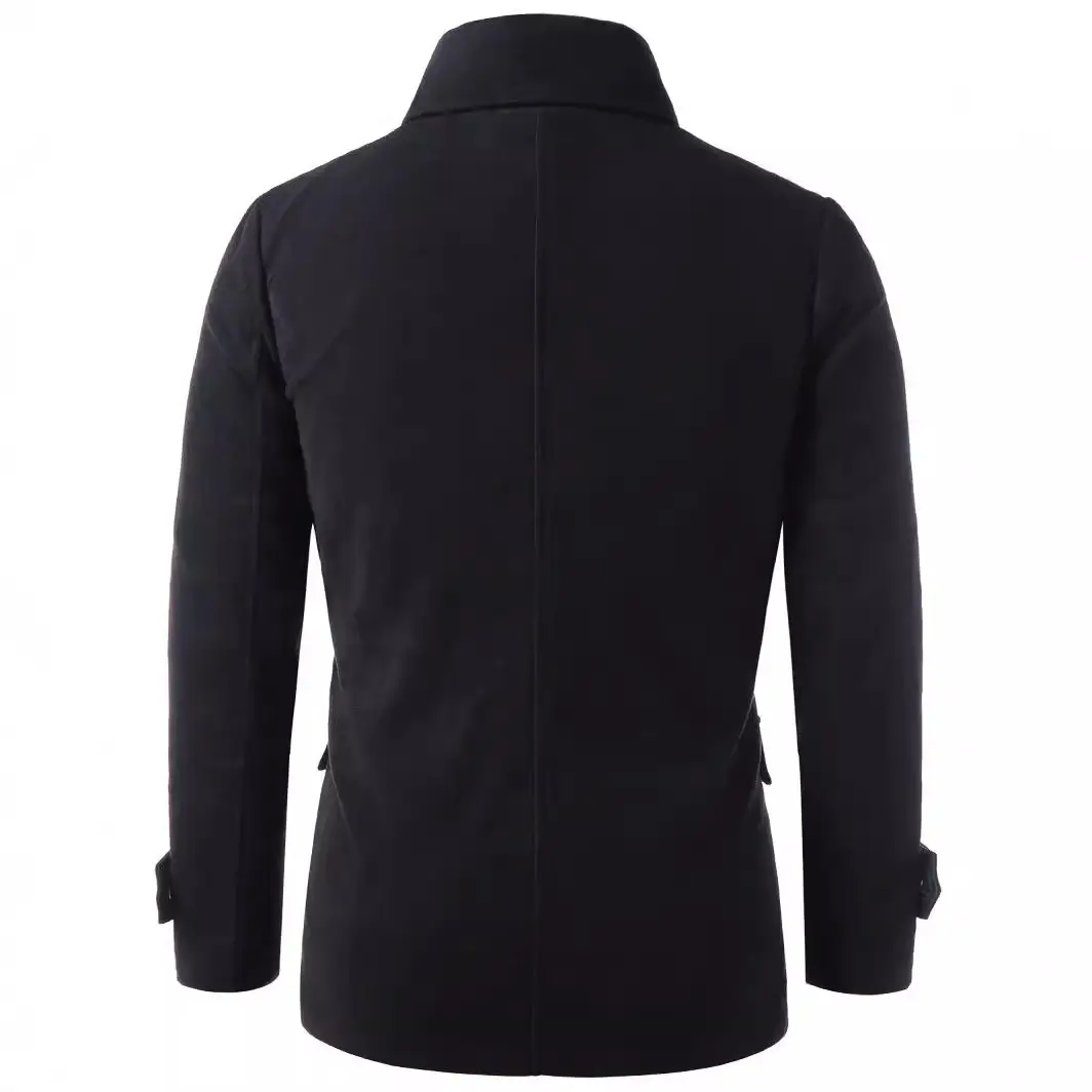 Men's Black Oblique Zipper Jacket with Card Collar - Image 4