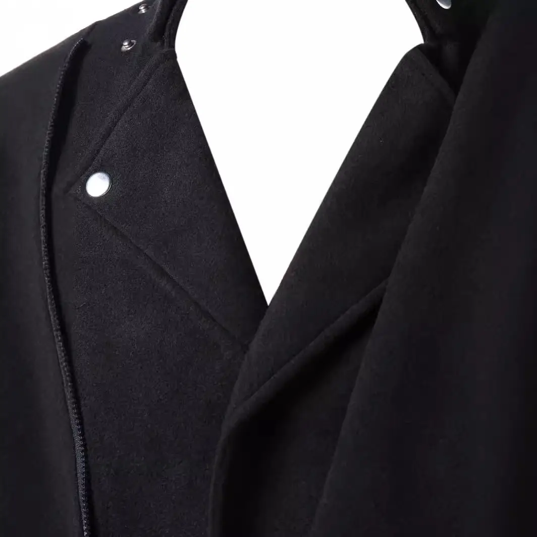 Men's Black Oblique Zipper Jacket with Card Collar - Image 5