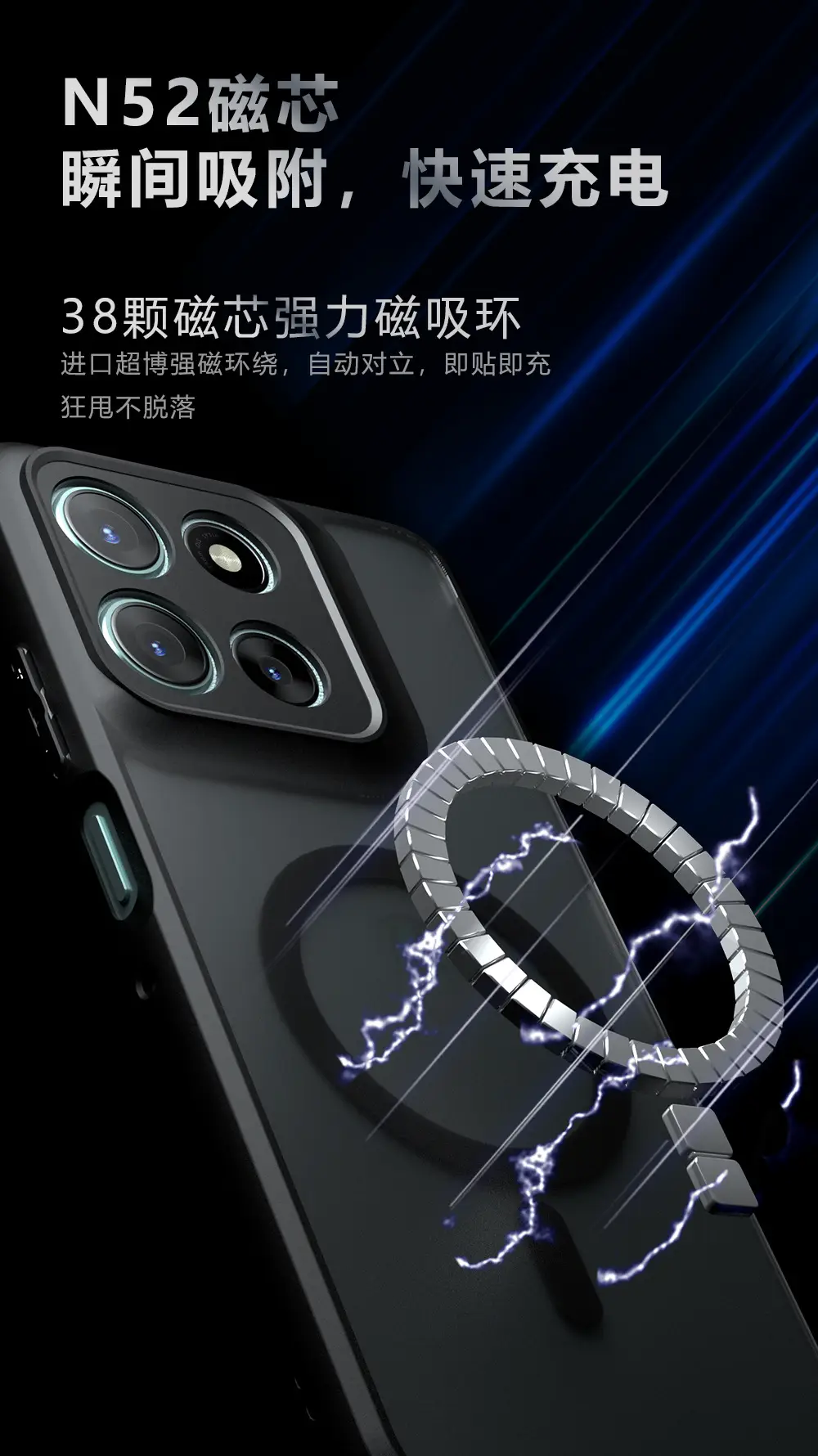 Magnetic Phone Case for Moto G56 Skin-Feel Anti-Fall — feature 2