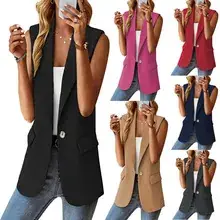 Women Woolen Lapel Jacket Brown Long Sleeve Button Up — feature 9