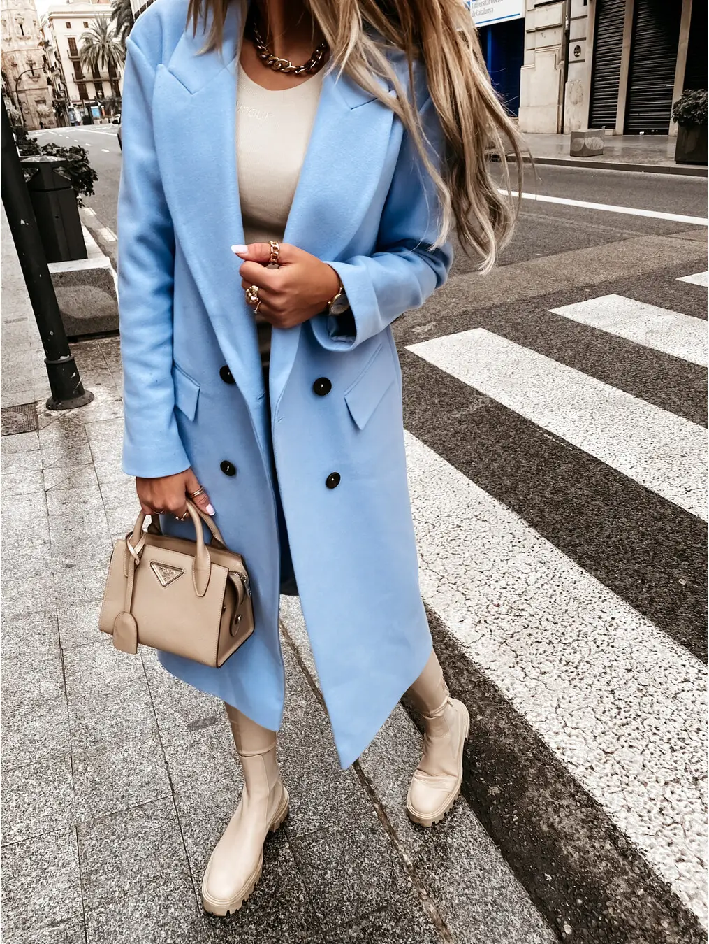 2021 Women's Black Long Sleeve Coat with Collar - Image 5